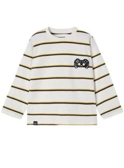 T-Shirt Mayoral Rayures Blanc Pour Garçon