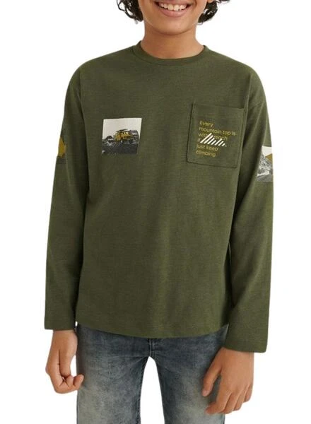 T-Shirt Mayoral Manche Long Pour Garçon Vert 3 T-Shirt Mayoral Manche Long Pour Garçon Vert – Image 3