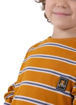 T-Shirt Mayoral Rayures Better Cotton Camel Garçon -Men's Clothing Soldes Boutique gallery K031080 4