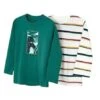 T-Shirts Mayoral Pack 2 Rayures Vert Pour Garçon -Men's Clothing Soldes Boutique gallery K031086 1