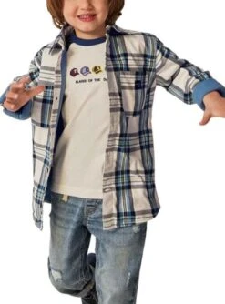 Surchemise Mayoral Cadres Bleu Blanc Garçon -Men's Clothing Soldes Boutique gallery K031097 4