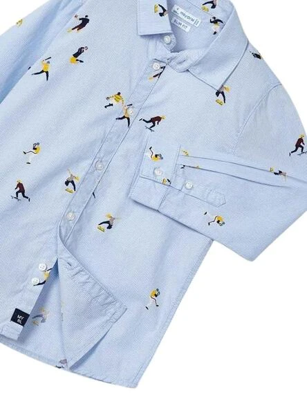 Chemise Mayoral Imprimer Bleu Clair Pour Garçon 3 Chemise Mayoral Imprimer Bleu Clair Pour Garçon – Image 3