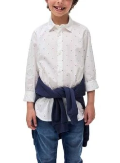 Chemise Mayoral Imprimer Blanc Pour Garçon -Men's Clothing Soldes Boutique gallery K031288 4