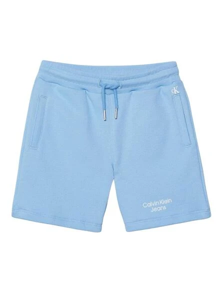 Shorts Calvin Klein Stack Logo Bleu Pour Garçon 4 Shorts Calvin Klein Stack Logo Bleu Pour Garçon – Image 4