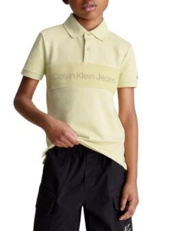 Camiseta Polo Calvin Klein En Verde Para Niño.