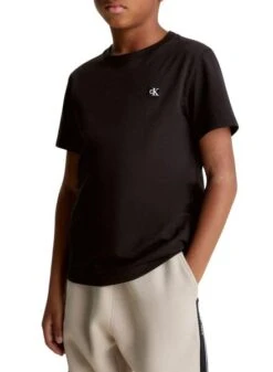 T-shirt Calvin Klein Mini Badge Noir Enfant Fille 10 T-shirt Calvin Klein Mini Badge Noir Enfant Fille -Men's Clothing Soldes Boutique gallery K031831 3