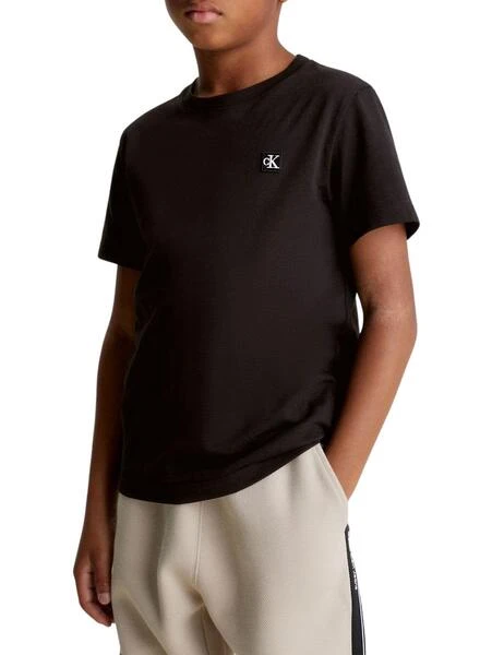 T-shirt Calvin Klein Mini Badge Noir Enfant Fille 3 T-shirt Calvin Klein Mini Badge Noir Enfant Fille – Image 3