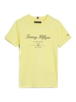 T-shirt Tommy Hilfiger Script Jaune Pour Enfant 7 T-shirt Tommy Hilfiger Script Jaune Pour Enfant -Men's Clothing Soldes Boutique gallery K031841 4