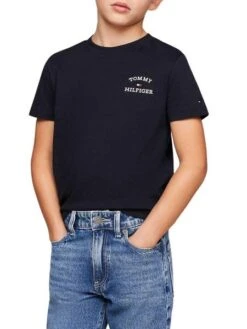 T-shirt Tommy Hilfiger Logo Marine Pour Enfant