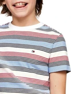 T-shirt Tommy Hilfiger Corporate à Rayures Pour Enfant -Men's Clothing Soldes Boutique gallery K031847 3