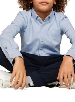 Chemise Tommy Hilfiger Monogramme Bleue Pour Garçon 6 Chemise Tommy Hilfiger Monogramme Bleue Pour Garçon -Men's Clothing Soldes Boutique gallery K031853 3