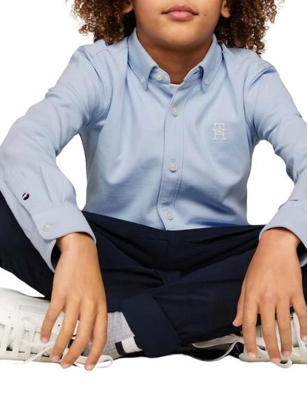 Chemise Tommy Hilfiger Monogramme Bleue Pour Garçon 3 Chemise Tommy Hilfiger Monogramme Bleue Pour Garçon – Image 3