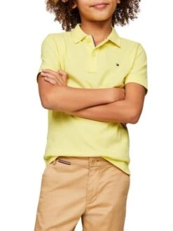 Polo Tommy Hilfiger Flag Jaune Pour Enfant
