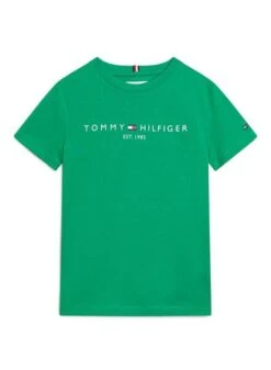 T-shirt Tommy Hilfiger Essential Vert Pour Enfant -Men's Clothing Soldes Boutique gallery K031881 4