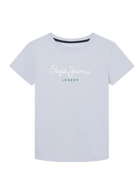 T-shirt Pepe Jeans New Art Blanc Et Bleu Enfant 1 T-shirt Pepe Jeans New Art Blanc Et Bleu Enfant