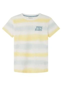 T-shirt Pepe Jeans Rei à Rayures Jaunes Pour Garçon