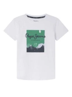 T-shirt Pepe Jeans Rafer Blanc Pour Enfant