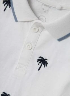 Polo Name It Fumme Palmiers Blanc Pour Enfant -Men's Clothing Soldes Boutique gallery K032245 3