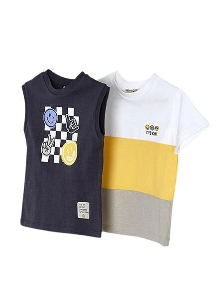 Dos Camisetas Mayoral OK En Negro Para Niño. 1 Dos Camisetas Mayoral OK En Negro Para Niño.