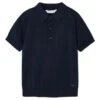 Polo Maire Tricot Marine Pour Enfant