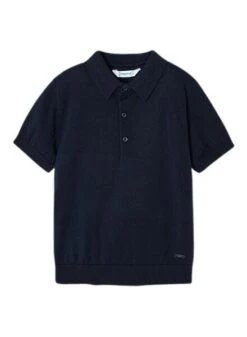 Polo Maire Tricot Marine Pour Enfant