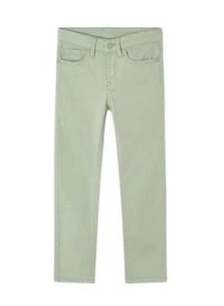 Pantalon Mayoral En Toile Slim Basic Vert Pour Garçon