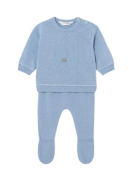 Set Mayoral Brodé Bleu Pour Bébé 1 Set Mayoral Brodé Bleu Pour Bébé